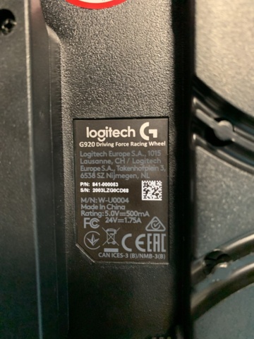 940869-6 Steering wheel and pedals for Xbox Logitech G920