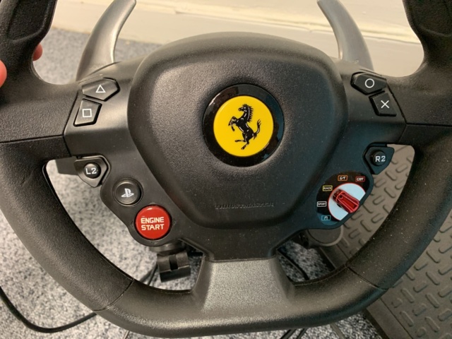 940870-4 Steering wheel and pedals for Playstation Thrustmaster T80 Ferrari 488 GTB