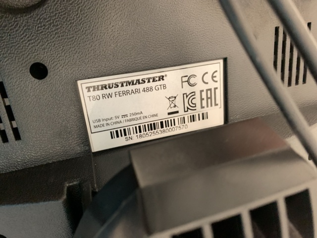 940870-6 Steering wheel and pedals for Playstation Thrustmaster T80 Ferrari 488 GTB