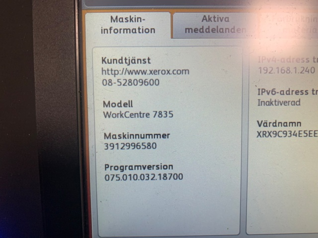 956104-3 Xerox WorkCentre 7835