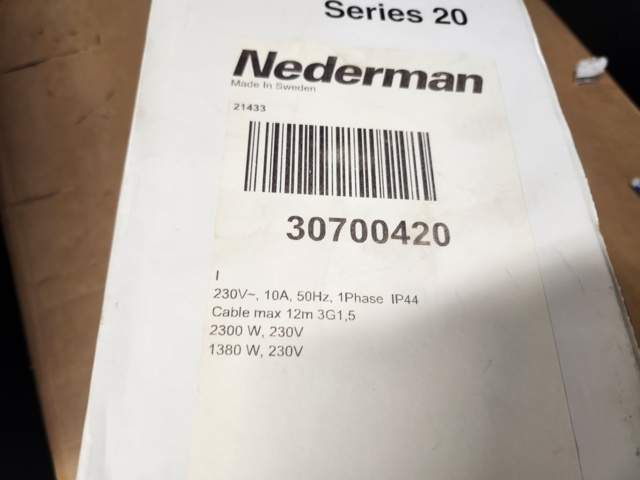 980074-4 Nederman cable reel with female, max 12 m, 3Gx1.5 - Shipping included