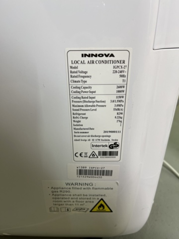 869536-6 Portable AC, Innova IGPCX-27