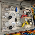 931811-11 Heavy diving system with helmets, surface panel, tubes, vests, hose etc