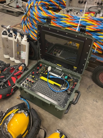 931811-15 Heavy diving system with helmets, surface panel, tubes, vests, hose etc