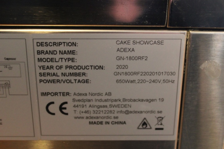 6322-002-4 Exponeringskyl Adexa Cake Showcase