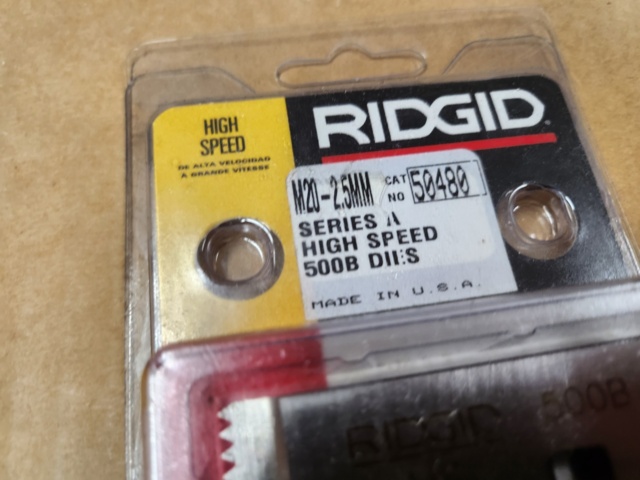 983662-2 Ridgid Bolt Thread JawsM20 50480 - Shipping Included (L-154)