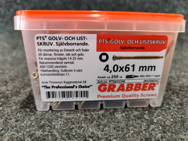 984521-9 Approx. 44,000 pcs. Grabber strip and floor screw 4.0x61 mm