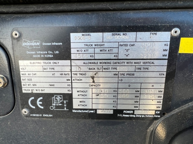 953252-10 Diesel truck Doosan D30S-5 -2010 (2940 h)