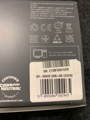 986069-3 Gaming headset Logitech G335 (black)