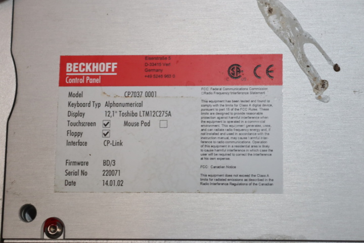 986491-6 Control panel/Computer with built-in screen and keyboard