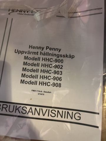 921908-10 Heating cabinet, Henny Penny, Mod: HC-5