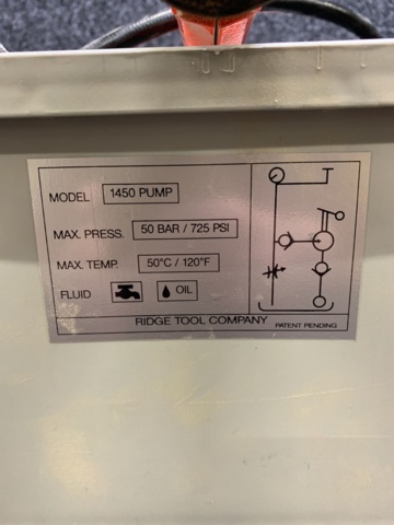 986640-7 Test pressure pump Ridgid 1450