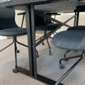 923153-3 Table, terrazzo and 7 chairs, Fogia