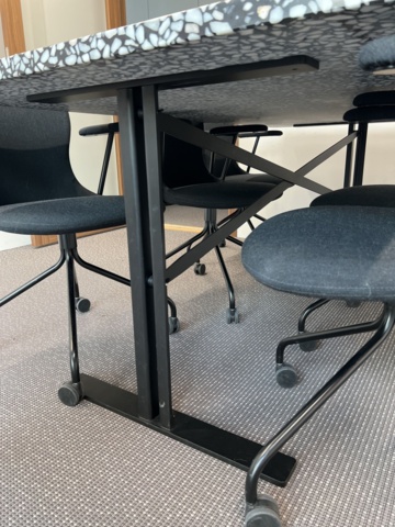 923153-3 Table, terrazzo and 7 chairs, Fogia