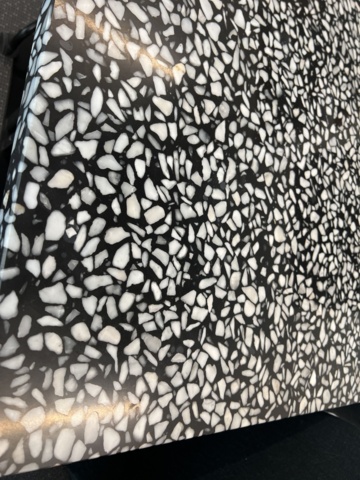923153-4 Table, terrazzo and 7 chairs, Fogia