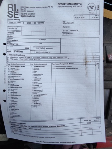 940108-95 Backhoe loader Huddig 1160, 1999