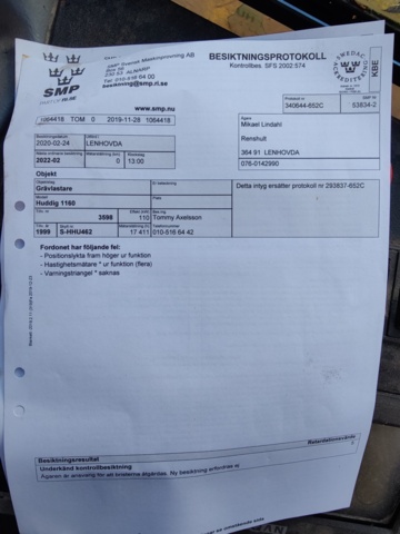 940108-98 Backhoe loader Huddig 1160, 1999