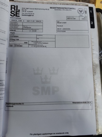 940108-102 Backhoe loader Huddig 1160, 1999
