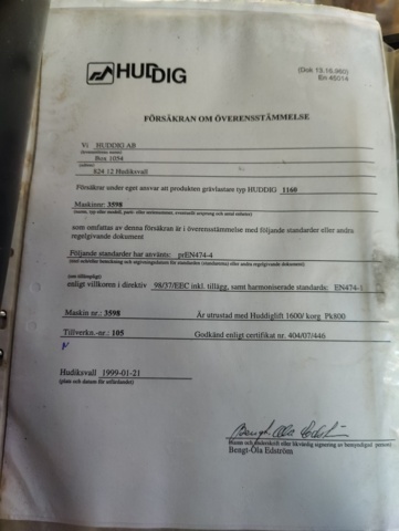 940108-107 Backhoe loader Huddig 1160, 1999