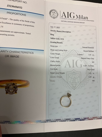 961557-9 Ring in gold 14K with 1.01ct diamond