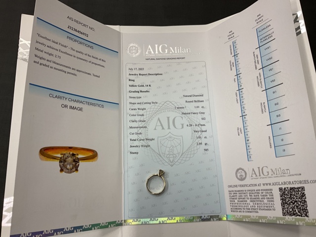 961557-10 Ring in gold 14K with 1.01ct diamond