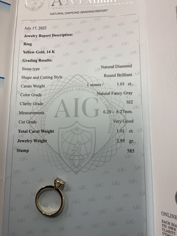 961557-11 Ring in gold 14K with 1.01ct diamond