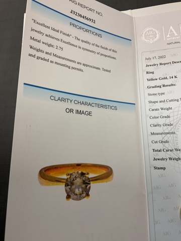 961557-12 Ring in gold 14K with 1.01ct diamond