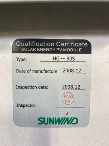 987493-4 Solar panel Sunwind HG-80S