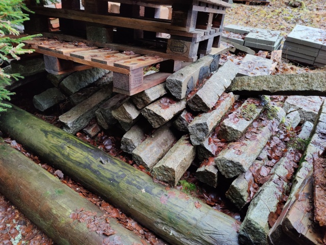 941525-6 Curbs, paving stones and manhole covers