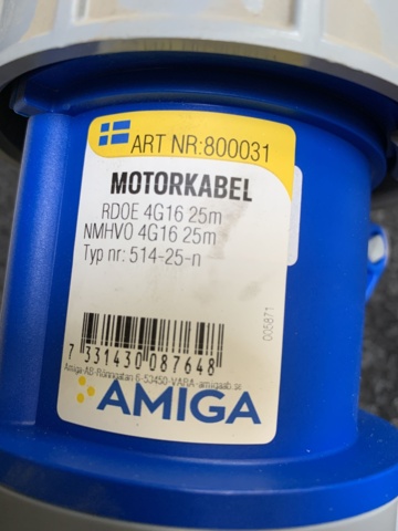 987559-4 Motor cable 230V 3-Phase 63A 25M