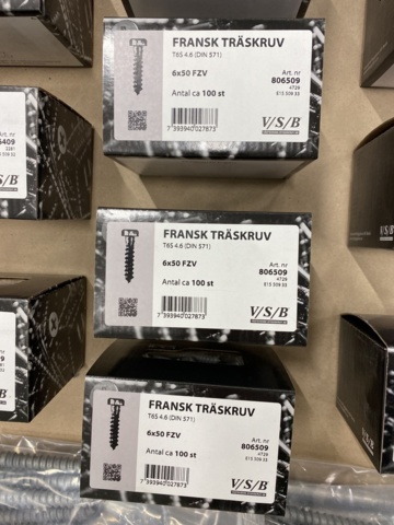 987646-9 Assortment with French wood screw