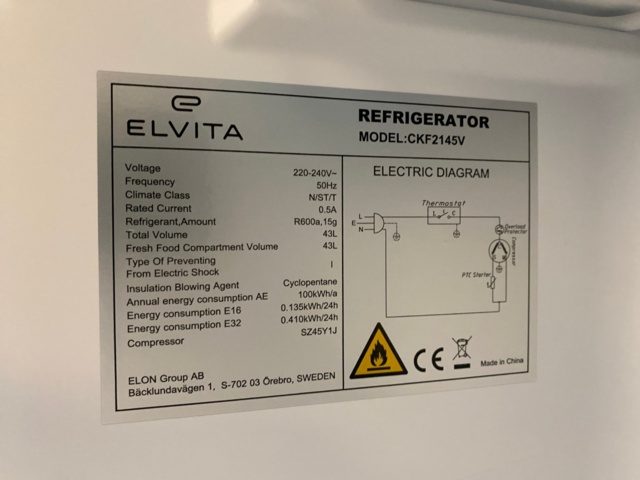 987911-3 Refrigerator ELVITA