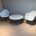 956112-3 Round pillar table and two chairs