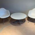 956112-1 Round pillar table and two chairs