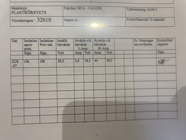 988210-3 Plastic pipe welding MCA & Calder SAM 3
