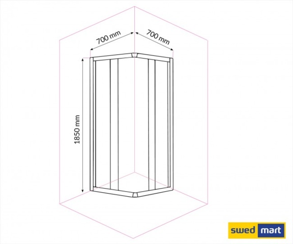 988568-2 Mälardalen frost 70x70 cm Shower corner - sw1055