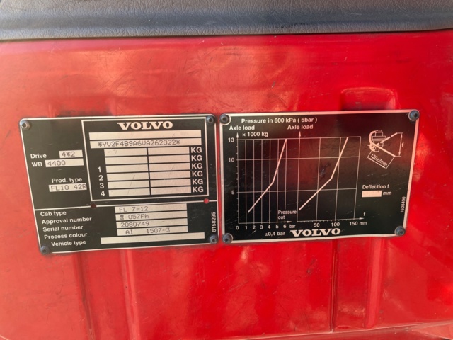 989088-19 Fire engine VOLVO FL10 4x2 1997, Low mileage