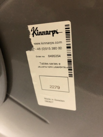 989114-5 Kinnarps pystypöytä - Ei pohjahintaa