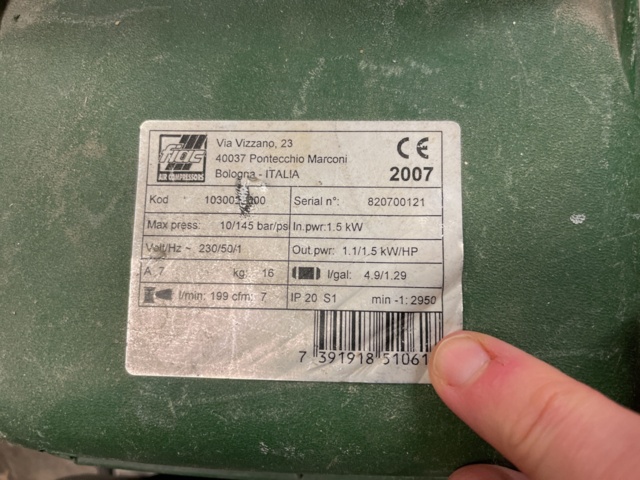 986196-6 Compressor Fiac ECU 201 with hose and staple gun Senco