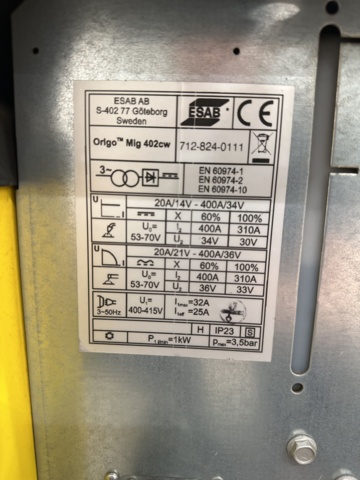 979580-14 Migsvets ESAB Origo Mig 402CW