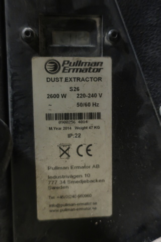 990757-7 Dry vacuum, Pullman Ermator S26