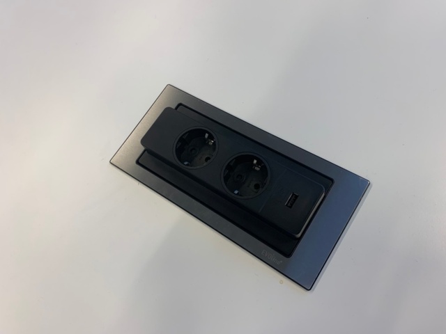 956191-4 Conference table 300x120 with electrical plug/well in the middle of the table