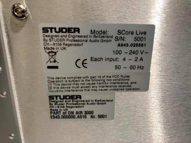 991136-18 Studer On Air 3000