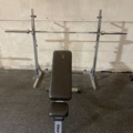 991210-1 Bench press with stand and weights