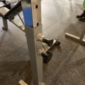 991210-10 Bench press with stand and weights