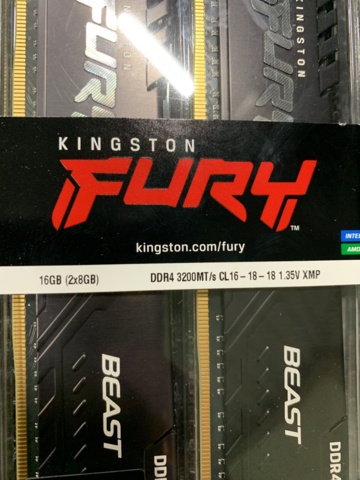 991333-3 Ram memory Kingston FURY Beast DDR4 3200MHz 16GB
