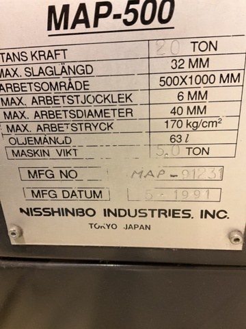 961852-15 CNC Press nibbler NISSHINBO
