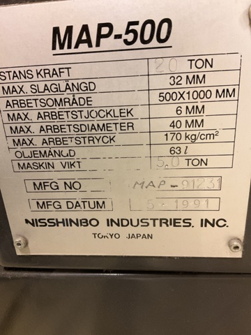 961852-16 CNC Press nibbler NISSHINBO