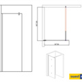 994550-2 Grillby frost 80 cm Shower wall - Sw1590