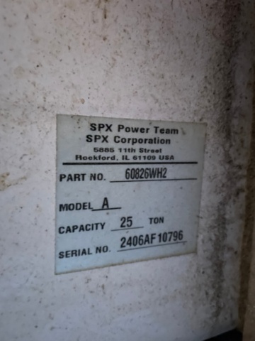 991232-13 Hydraulic Press SPX Power Team, capacity 25 tons